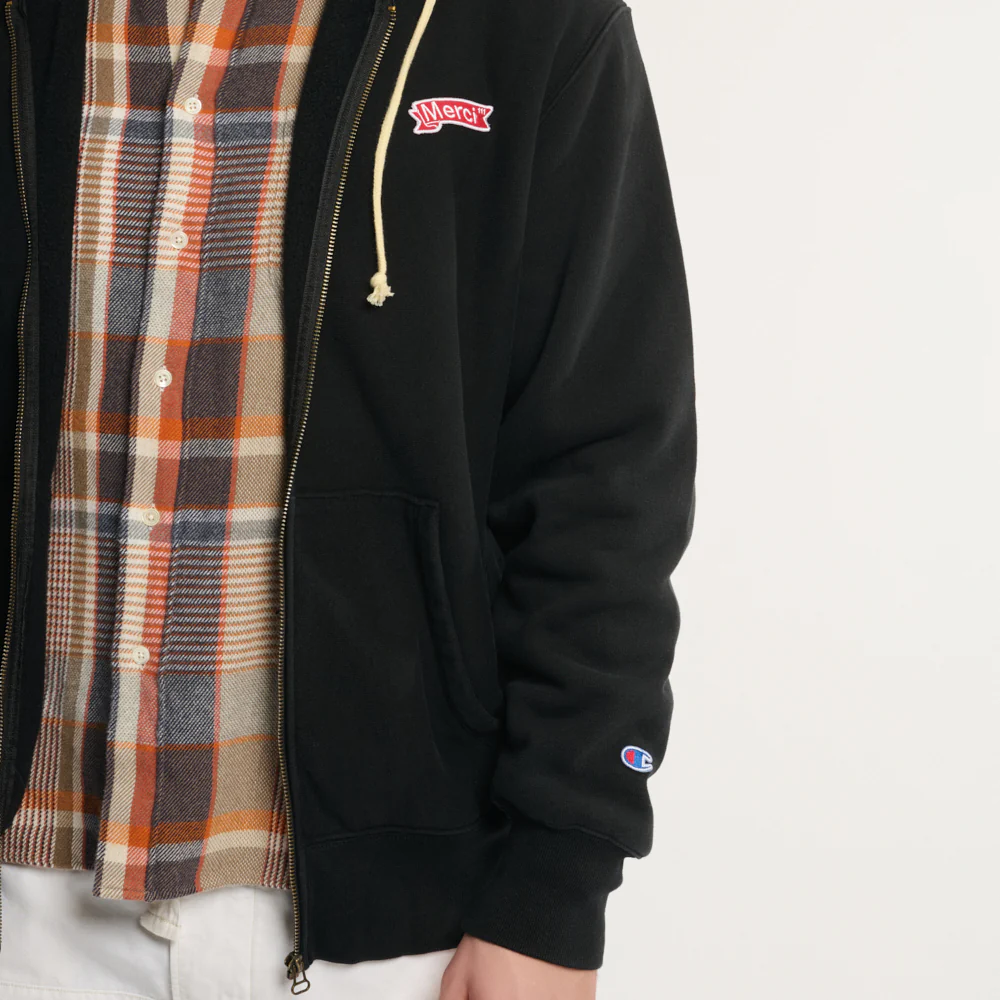 Merci x Champion - Sweat Full Zip Patch - Noir - Image 6