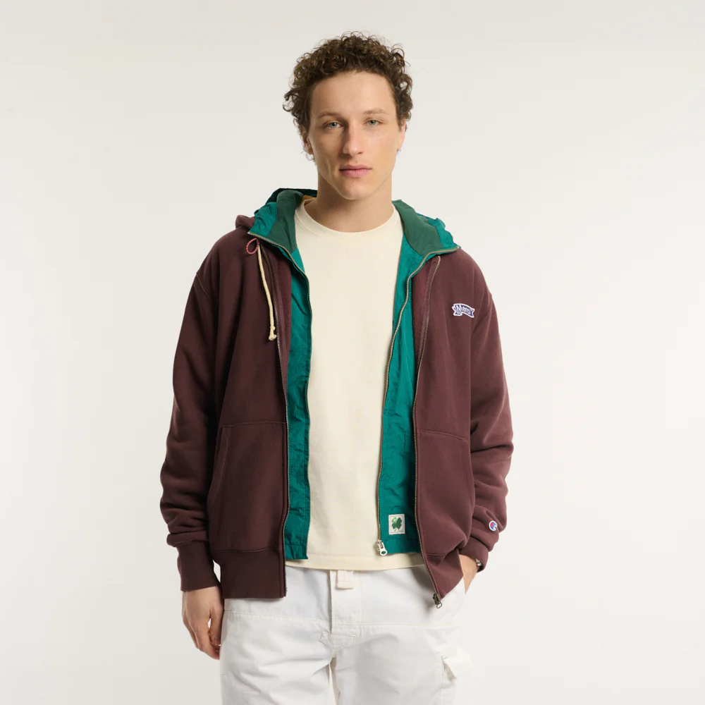 Merci x Champion - Sweat Full Zip Patch - Wine - Image 4