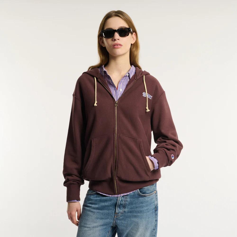 Merci x Champion - Sweat Full Zip Patch - Wine - Image 5