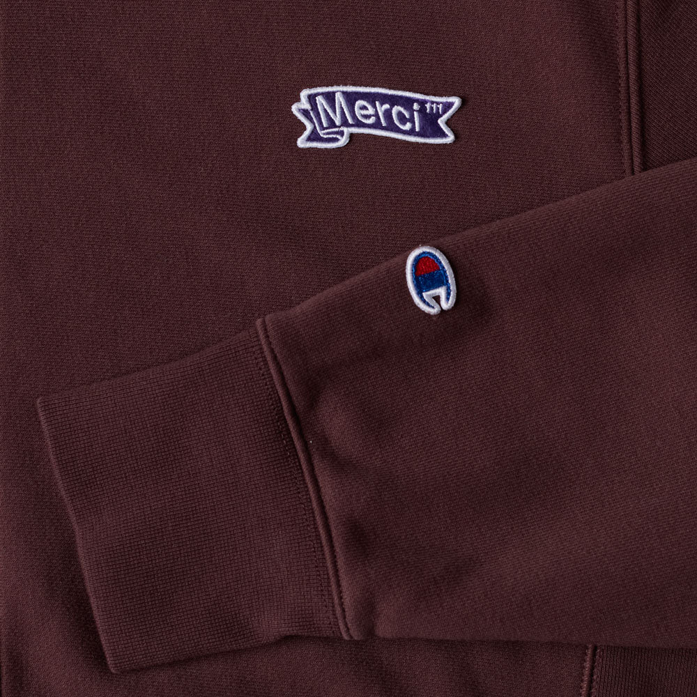 Merci x Champion - Sweat Full Zip Patch - Wine - Image 9