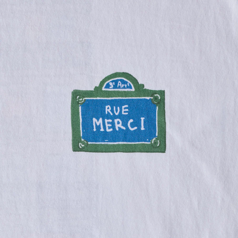 Merci x Shia McShia - T-Shirt Building - Blanc - Image 3