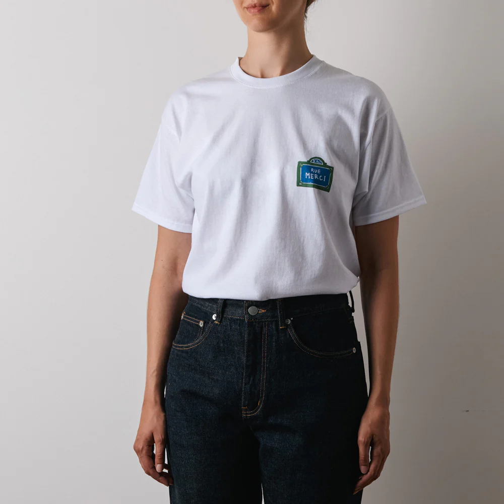 Merci x Shia McShia - T-Shirt Building - Blanc - Image 5