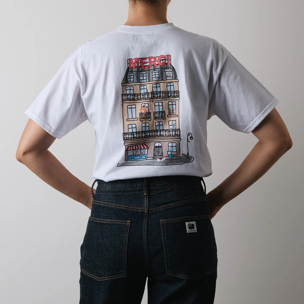 Merci x Shia McShia - T-Shirt Building - Blanc - Image 6
