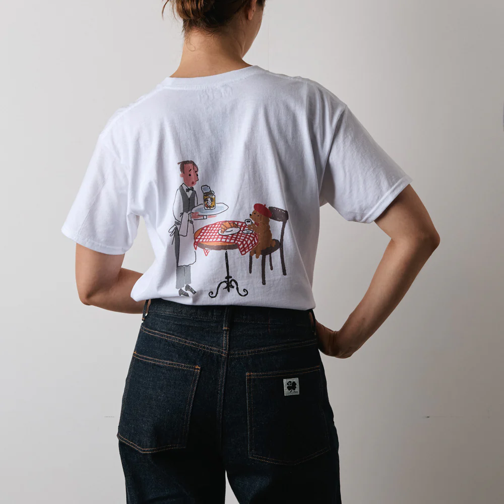 Merci x Shia McShia - T-Shirt Cafe Scene - Blanc - Image 6