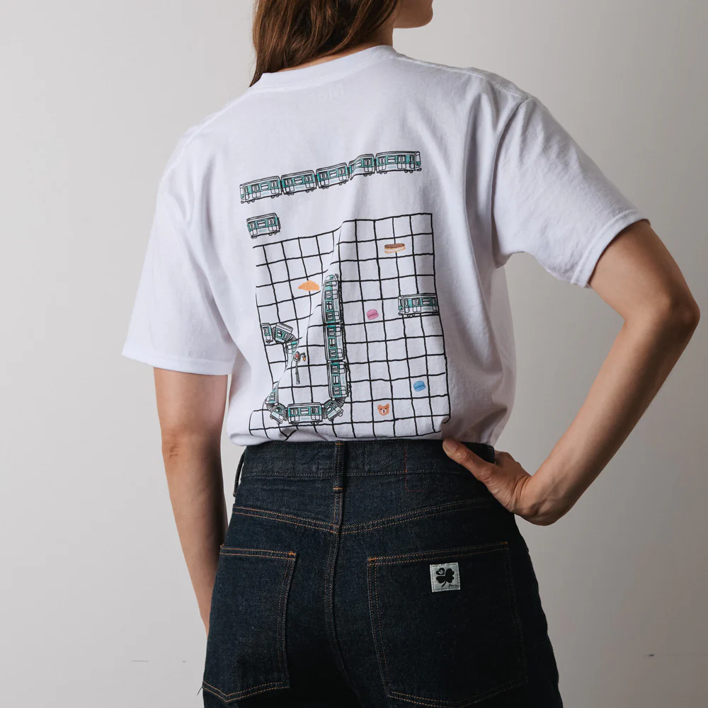 Merci x Shia McShia - T-Shirt Metro Snake - Blanc - Image 2