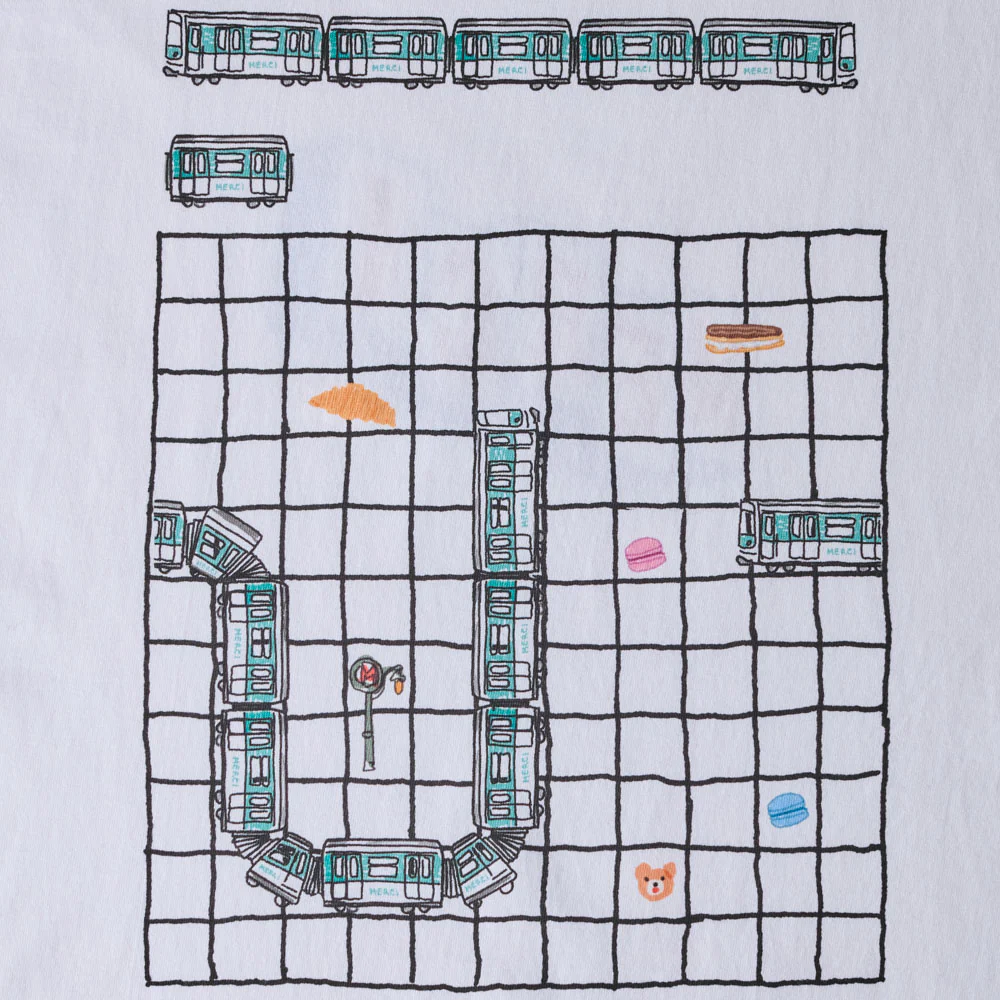 Merci x Shia McShia - T-Shirt Metro Snake - Blanc - Image 4
