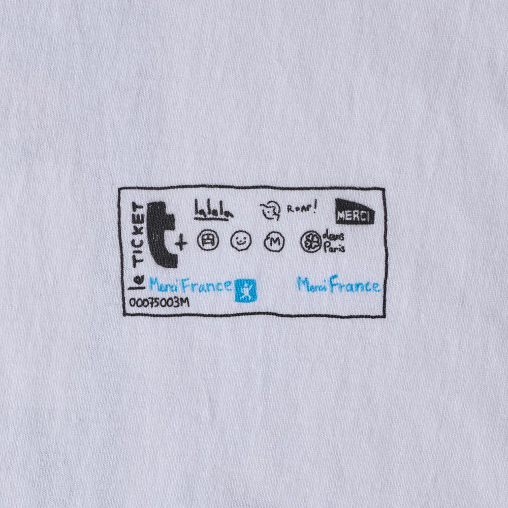Merci x Shia McShia - T-Shirt Ticket De Metro - Blanc - Image 3