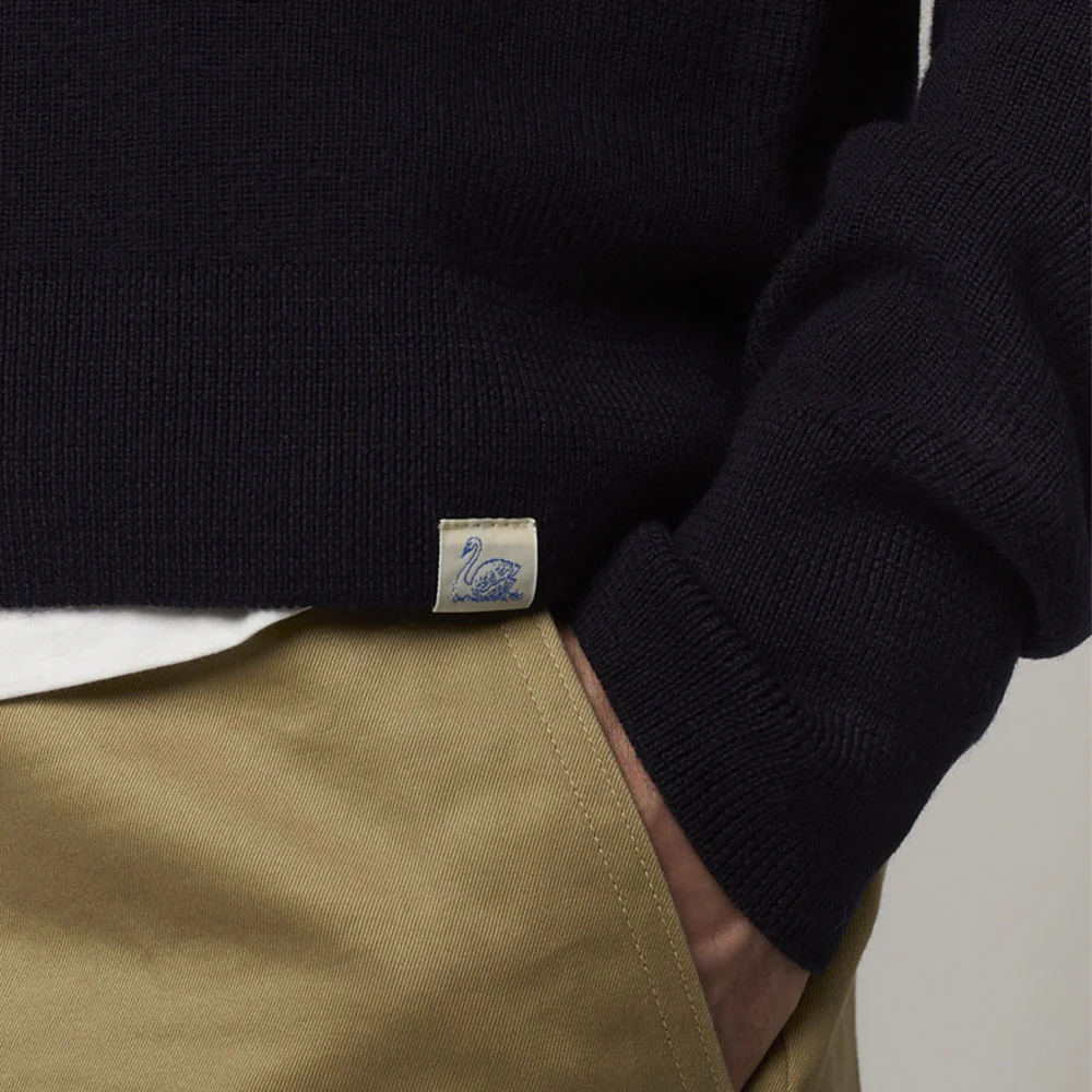 Merz b. Schwanen - Pullover Zip Merino - Marine - Image 5
