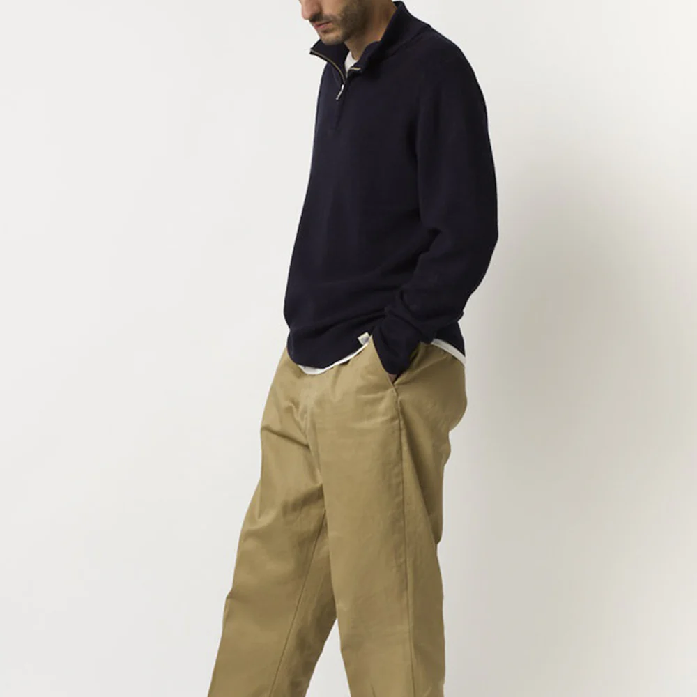 Merz b. Schwanen - Pullover Zip Merino - Marine - Image 8