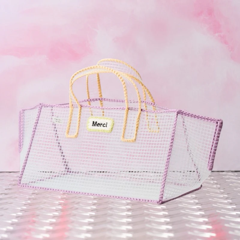 Mimi Salon x Merci - Sac Panier L - Violet & Jaune - Image 2