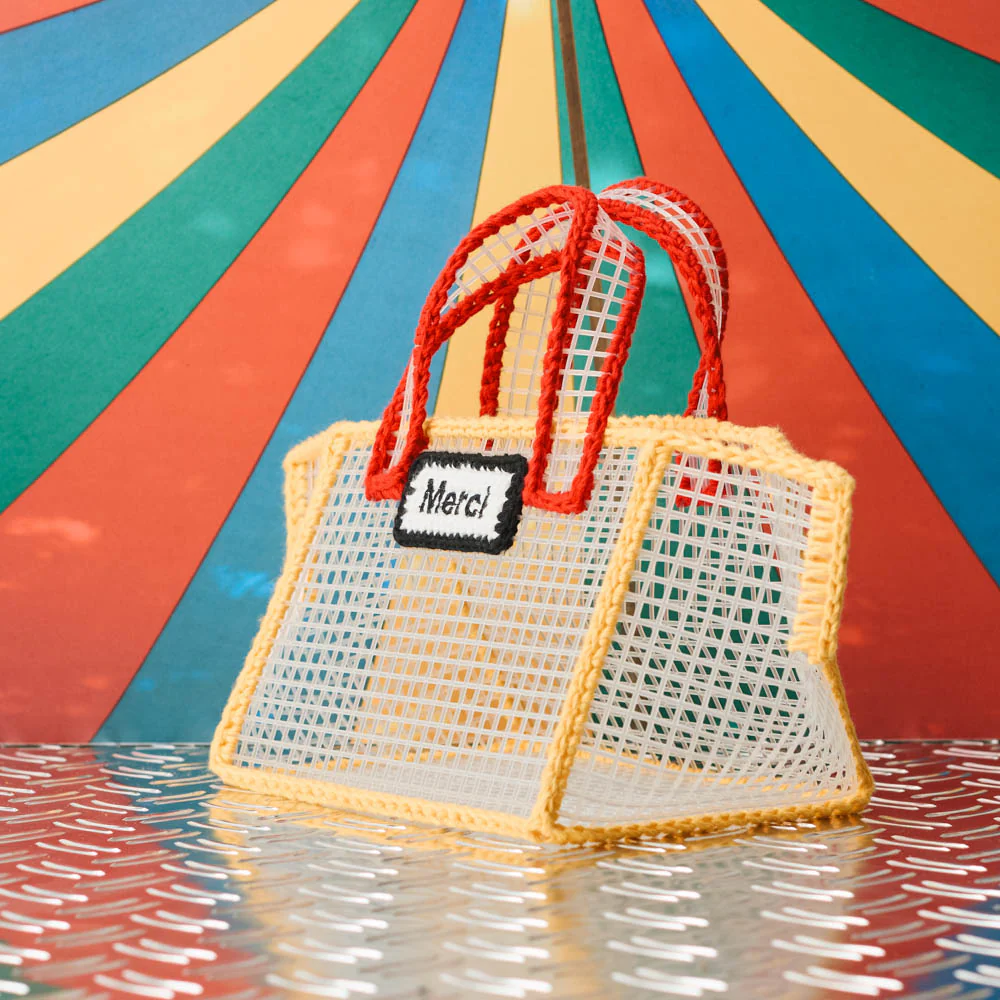 Mimi Salon x Merci - Sac Panier XS - Jaune & Rouge - Image 2