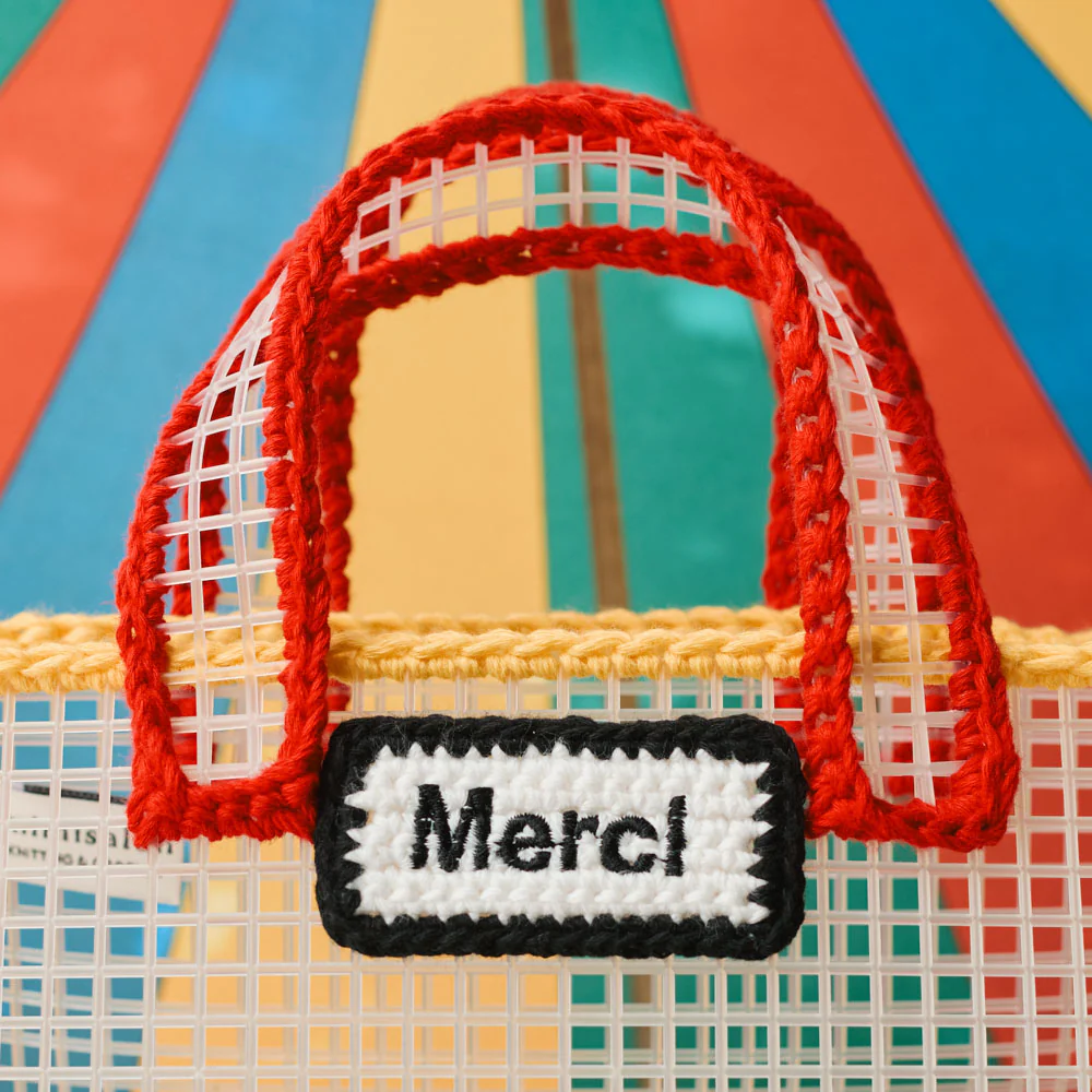 Mimi Salon x Merci - Sac Panier XS - Jaune & Rouge - Image 3
