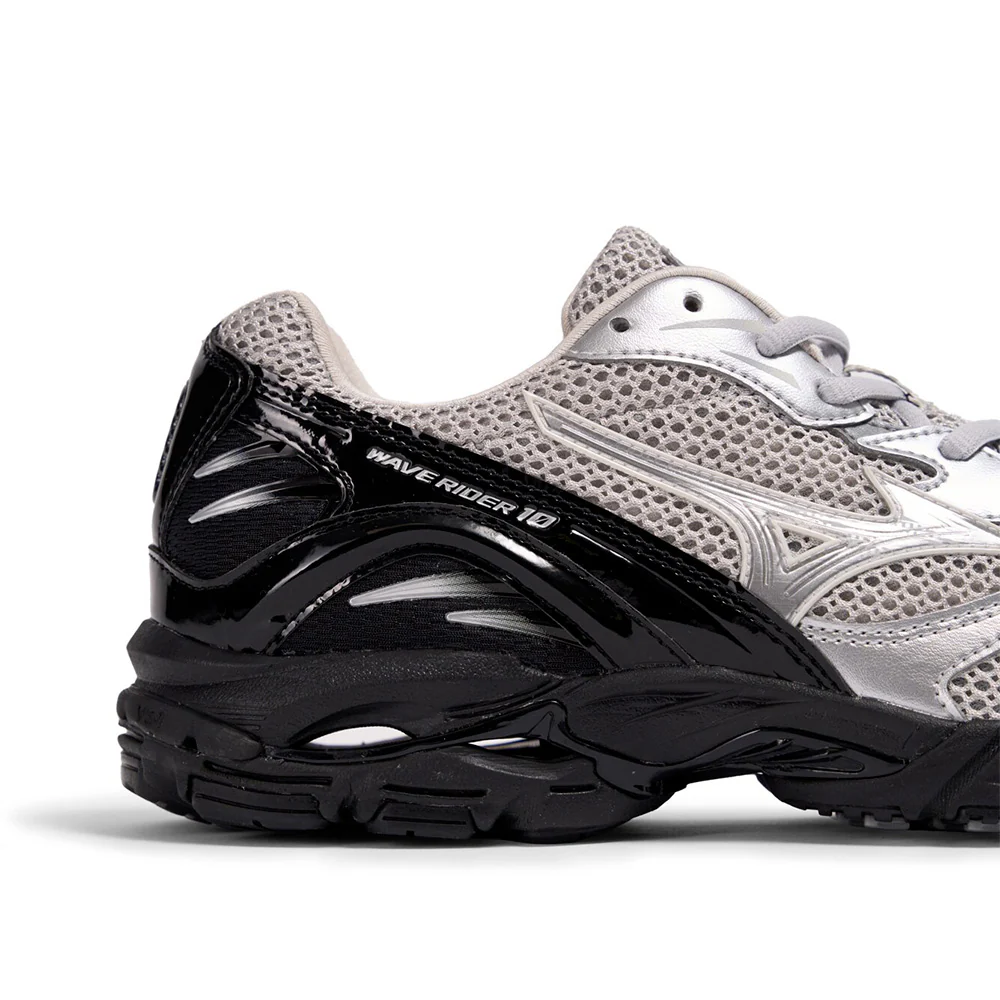 Mizuno - Baskets Wave Rider 10 - Noir Argent - Image 4