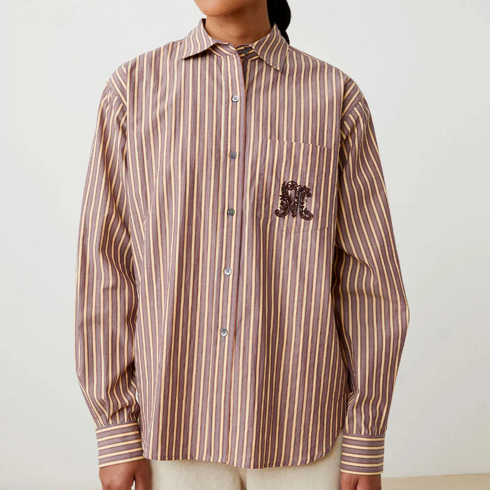 Moismont - Chemise Michelle N°829 - Pop Stripes Garnet - Image 2