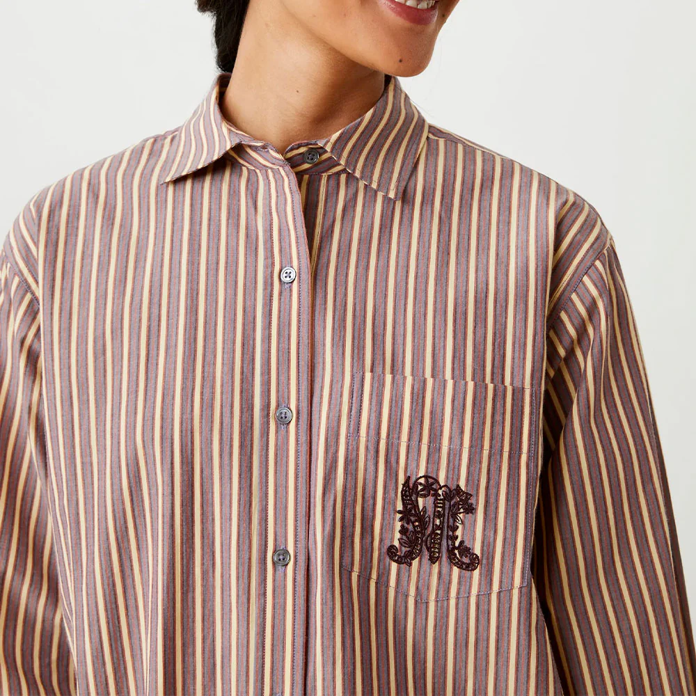 Moismont - Chemise Michelle N°829 - Pop Stripes Garnet - Image 4
