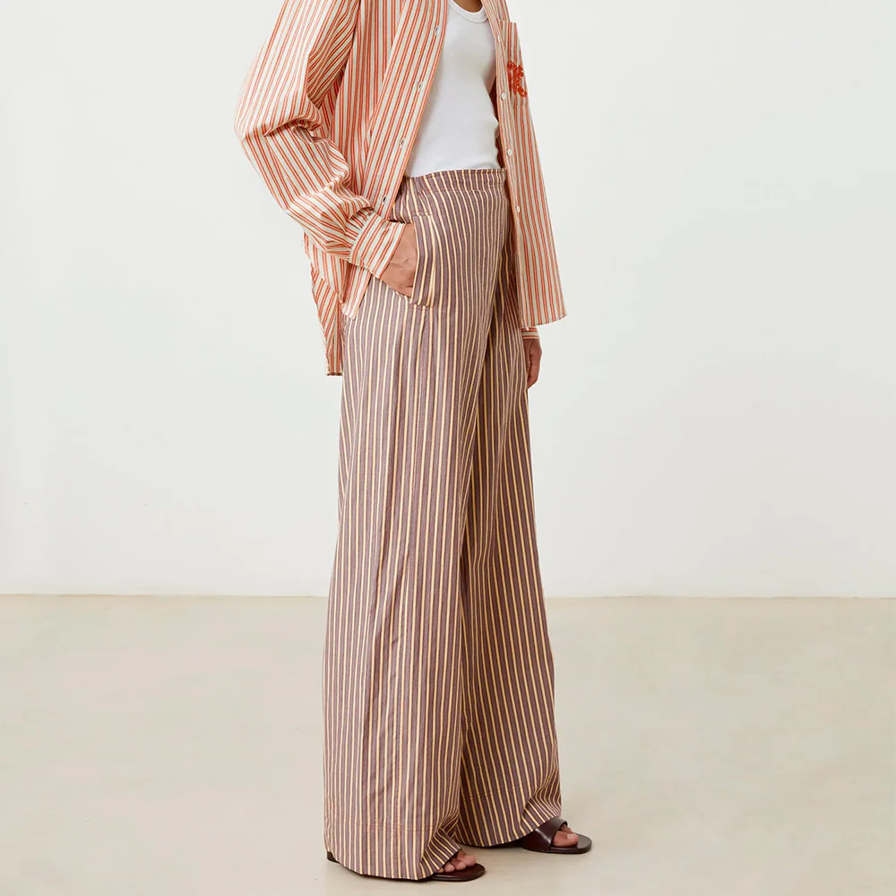 Moismont - Pantalon June N°834 - Pop Stripes Garnet - Image 2
