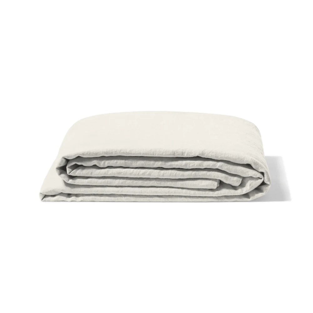 Nappe en lin lavé - Blanc Coquillage - Image 4