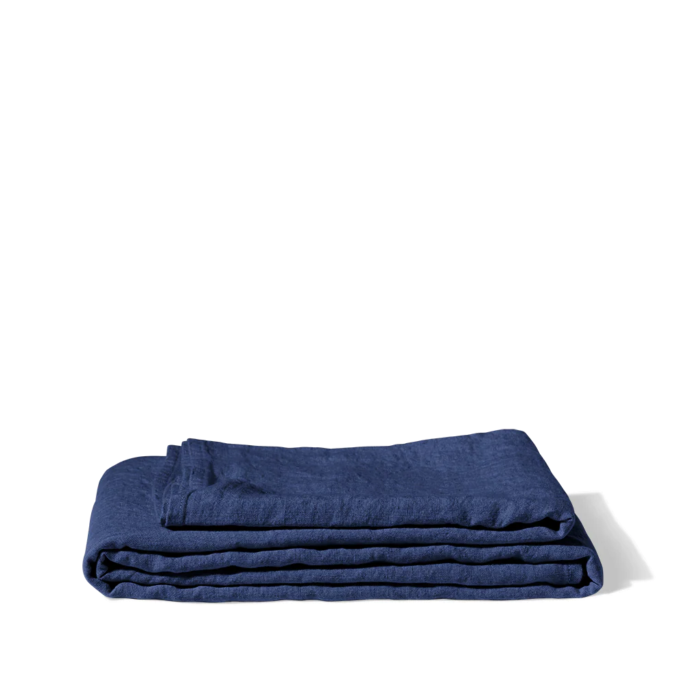 Nappe en lin lavé - Bleu Shibori - Image 2
