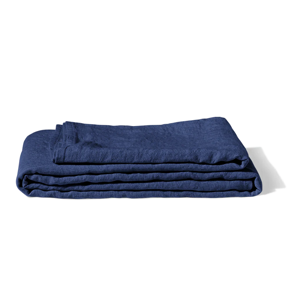 Nappe en lin lavé - Bleu Shibori - Image 6