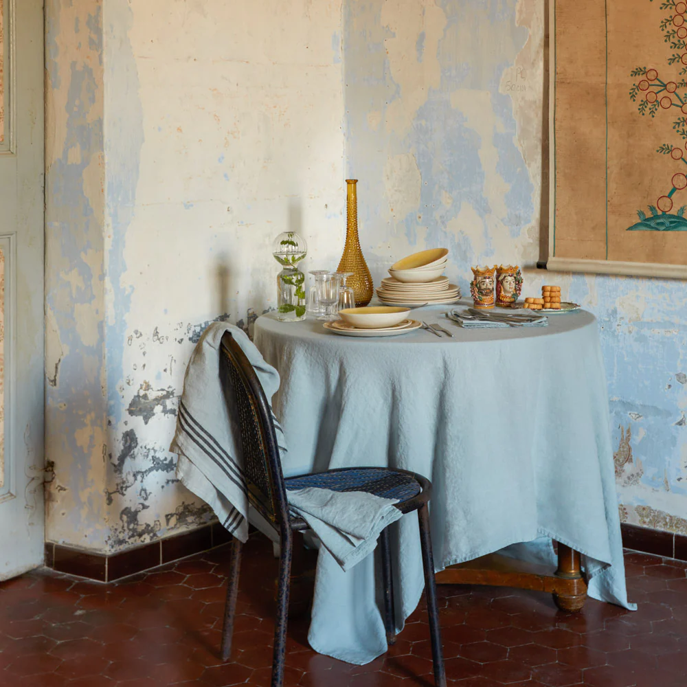 Nappe en lin lavé - Gris Vésuve - Image 5