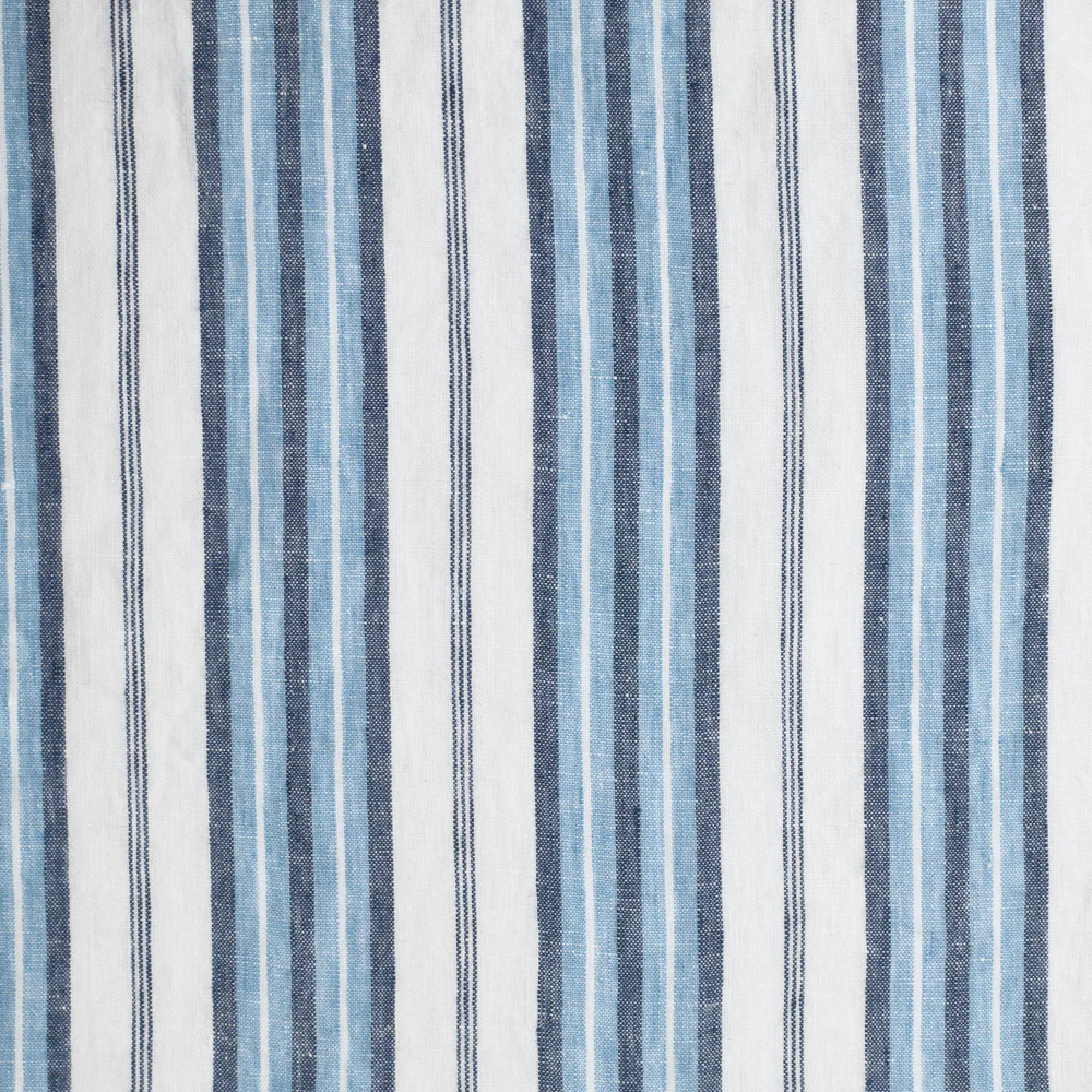 Nappe en lin lavé - Rayures Palette Bleu Primaire - Image 5
