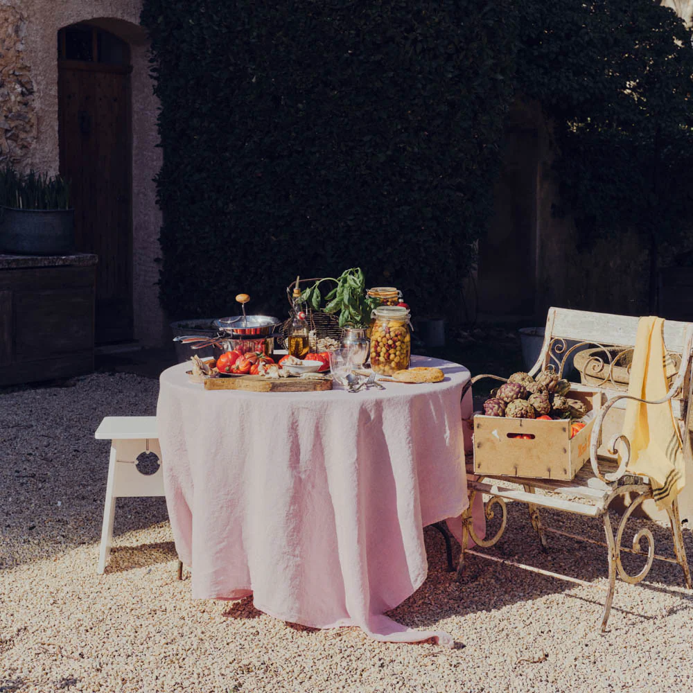 Nappe en lin lavé - Rose Granité - Image 5