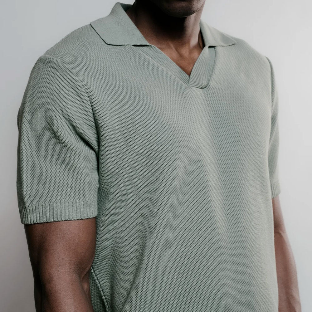Nitto Knitwear - Polo Agop - Vert Militaire - Image 3