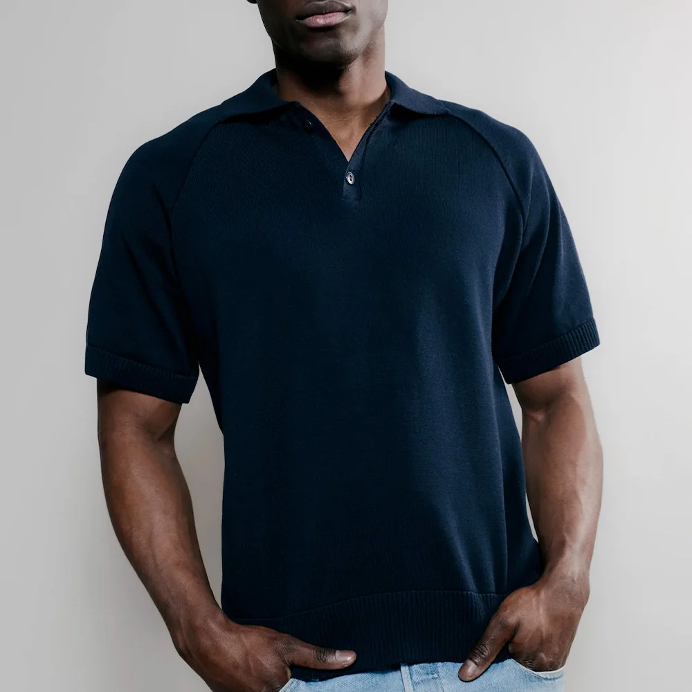 Nitto Knitwear - Polo Sevan - Marine - Image 3