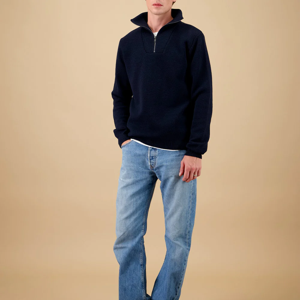 Nitto Knitwear - Pull Youri Camionneur - Marine - Image 3