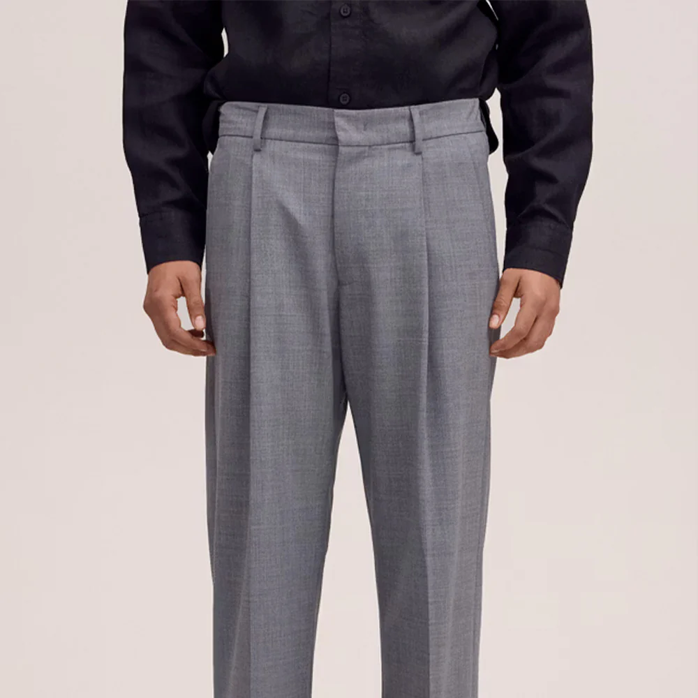 NN07 - Pantalon Kay 10037 - Gris Clair Mélangé - Image 4
