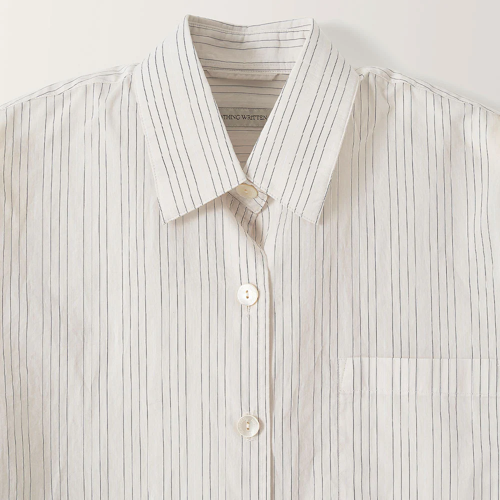 Nothing Written - Chemise en coton rayé Timon - Ivoire - Image 3