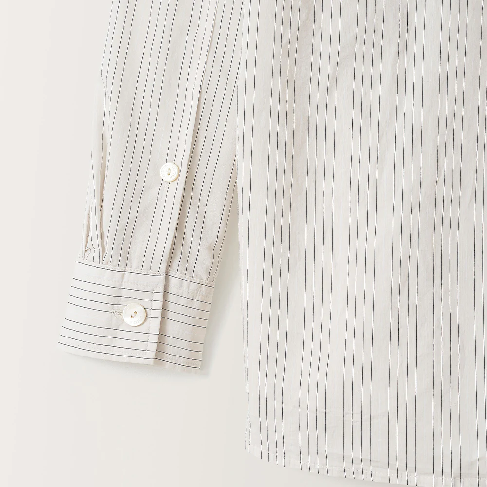 Nothing Written - Chemise en coton rayé Timon - Ivoire - Image 4
