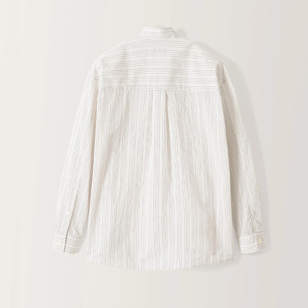 Nothing Written - Chemise en coton rayé Timon - Ivoire - Image 5