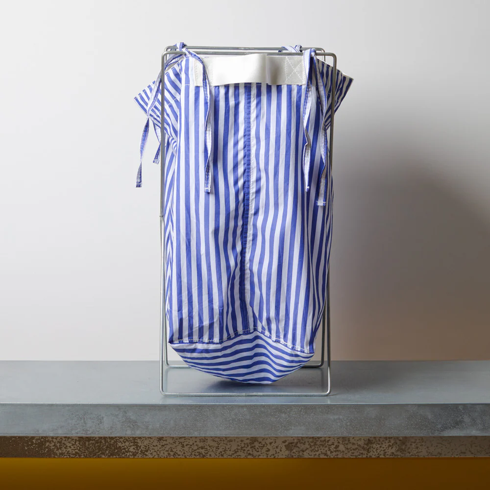 Panier Ă linge - Rayures bleues