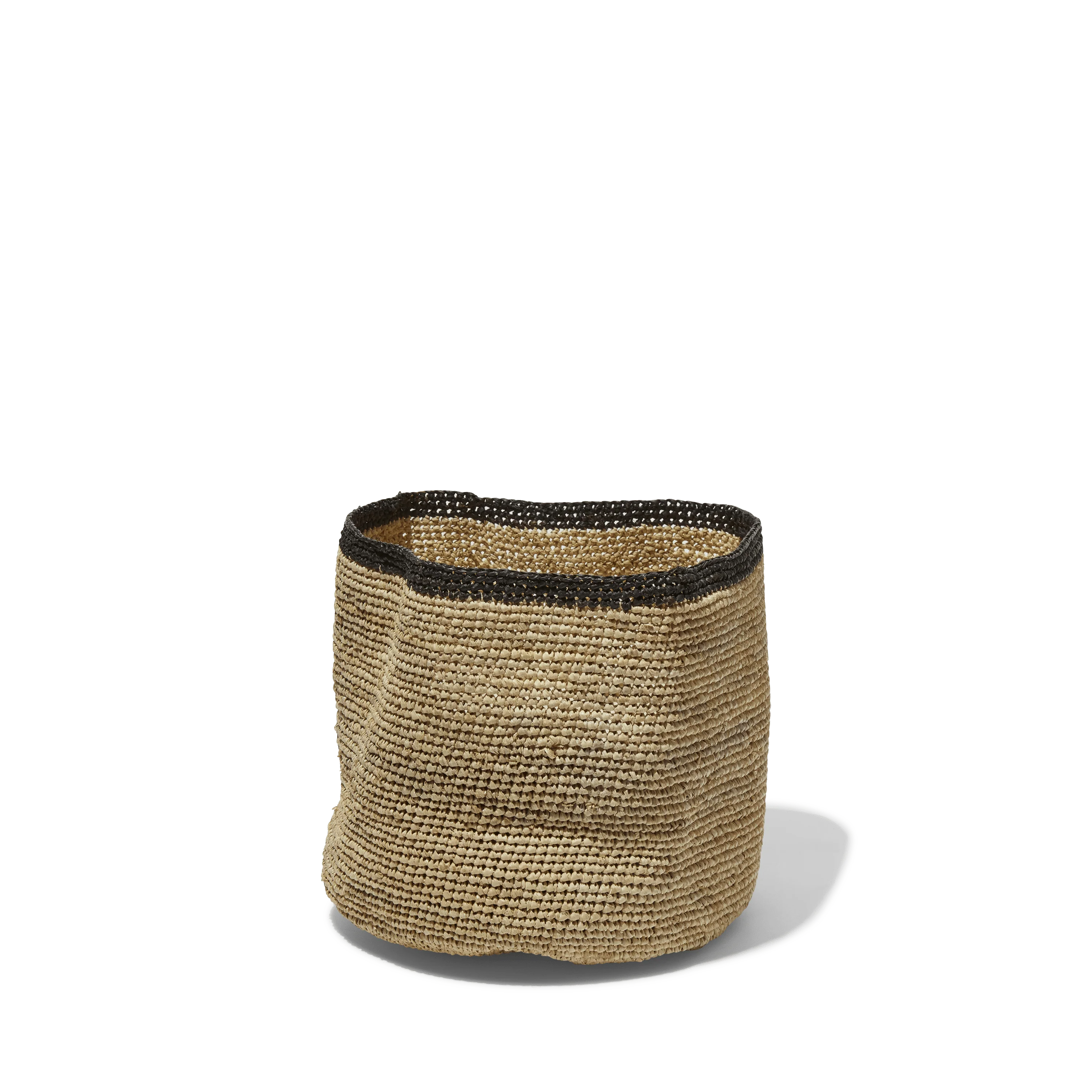 Panier en raphia - Bord noir - Image 2