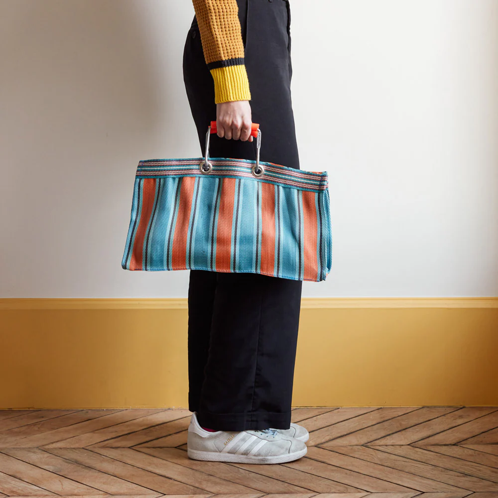 Panier rectangulaire - Orange & Bleu