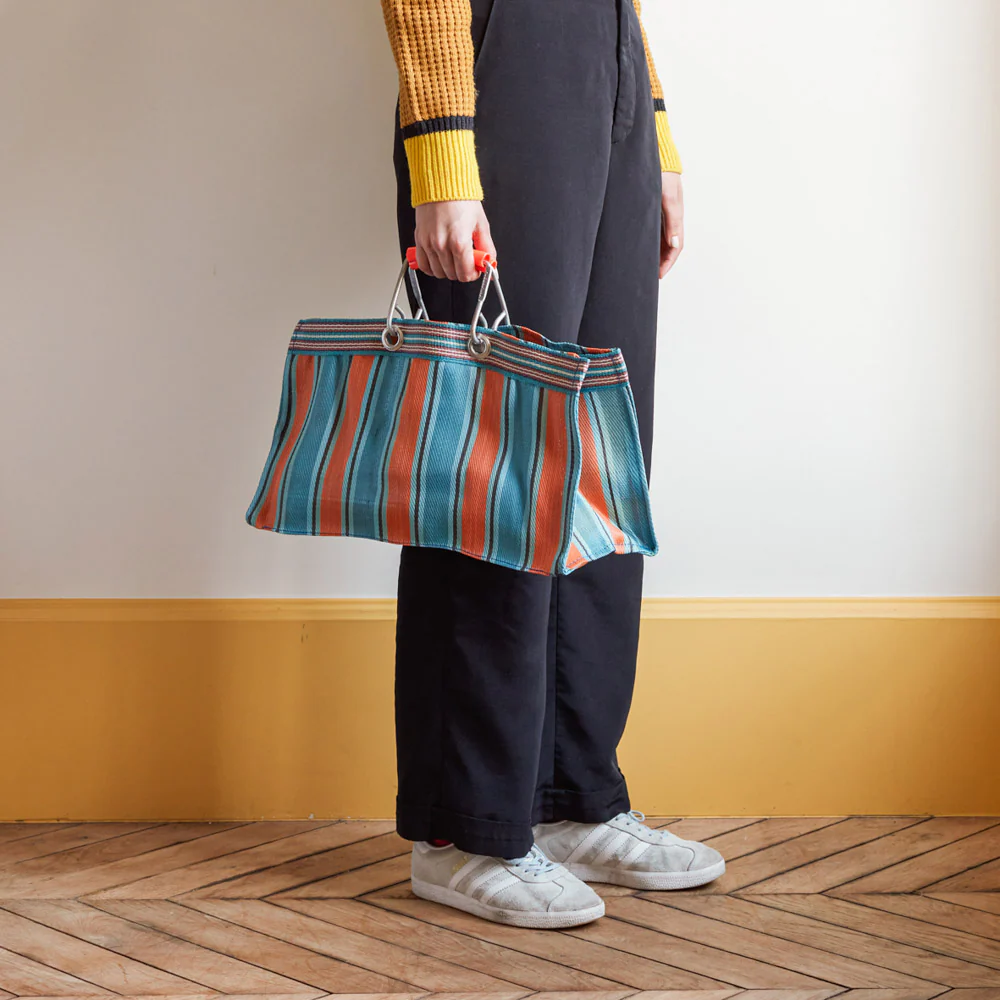 Panier rectangulaire - Orange & Bleu - Image 2