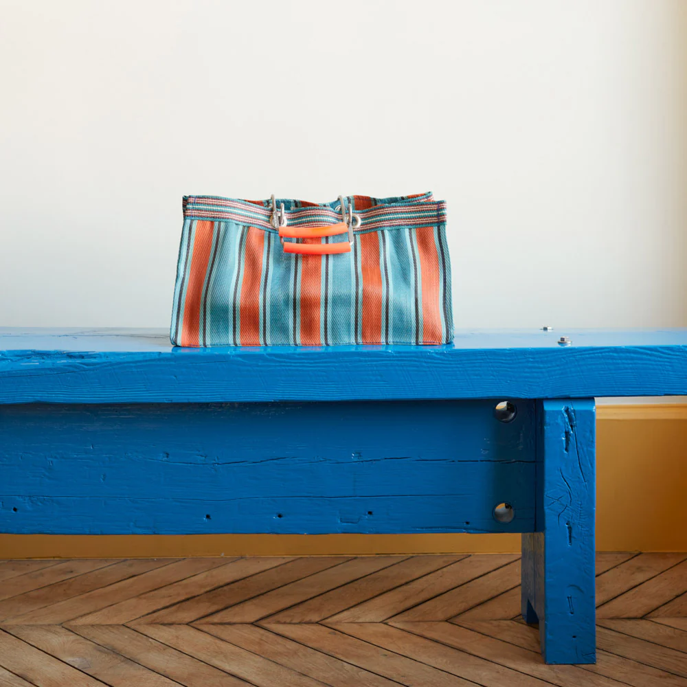 Panier rectangulaire - Orange & Bleu - Image 3