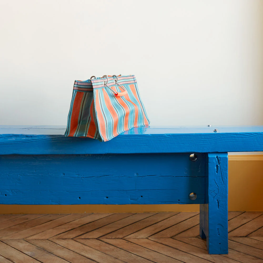 Panier rectangulaire - Orange & Bleu - Image 4