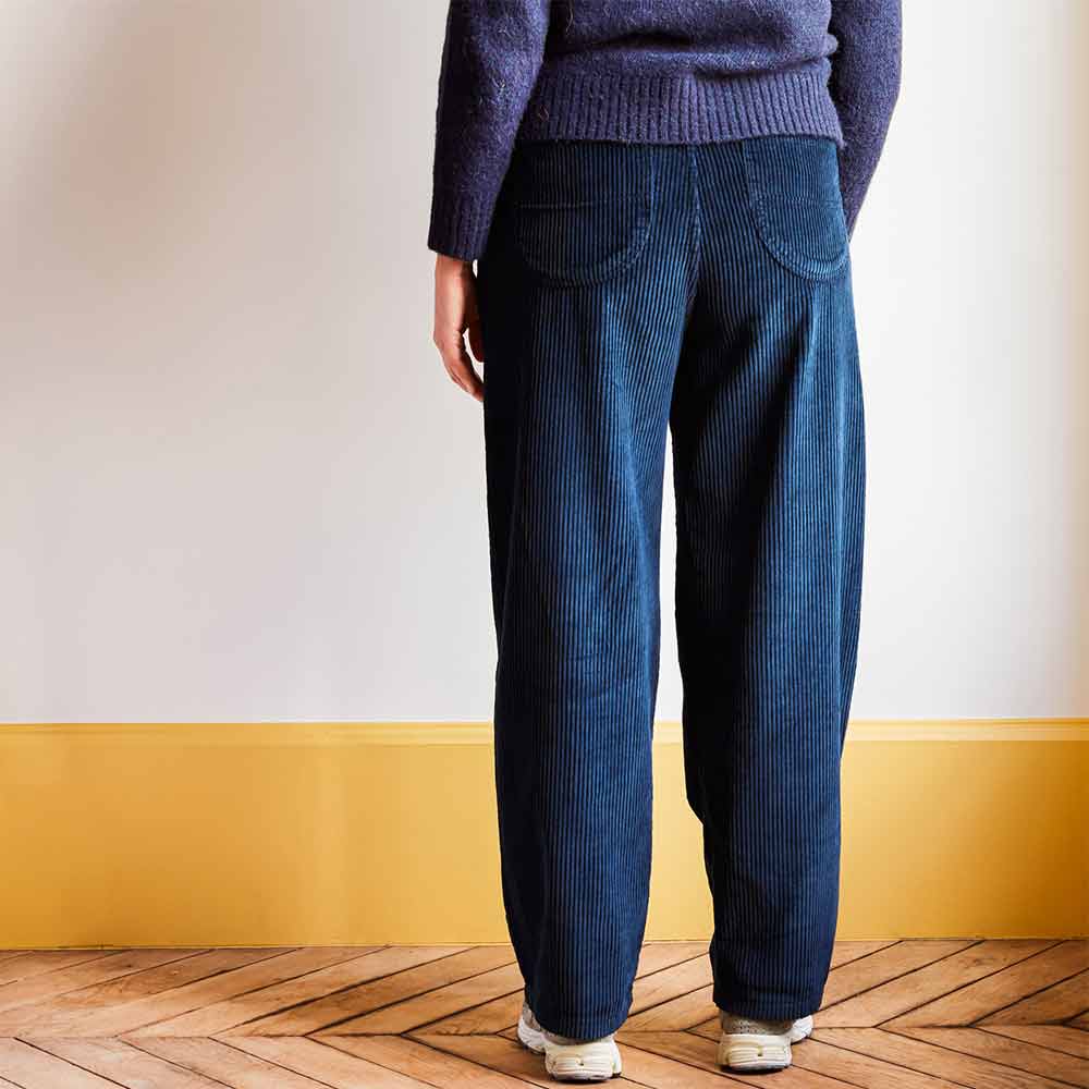 Merci - Pantalon en velours côtelé - Bleu Marine - Image 2