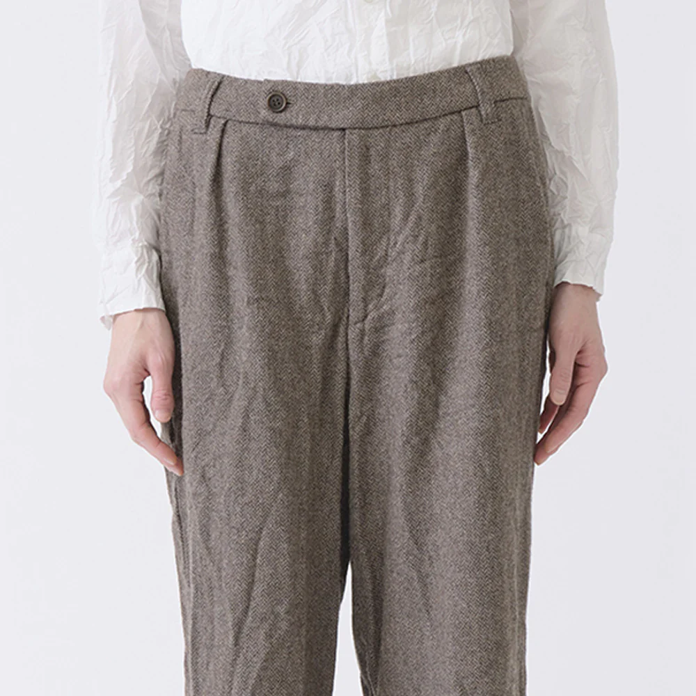 Pas de Calais -  Pantalon Large Chevron - Beige - Image 2
