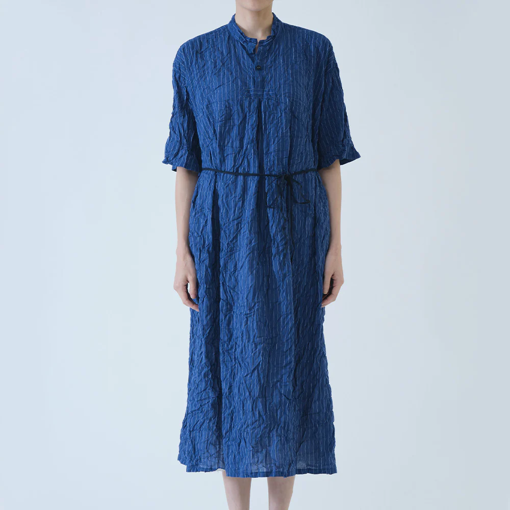 Pas de Calais - Robe Shirring Stripe - Marine