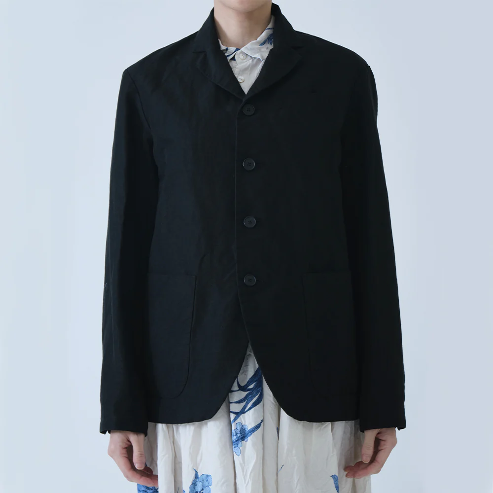 Pas de Calais - Veste High Density Linen Cotton - Noir