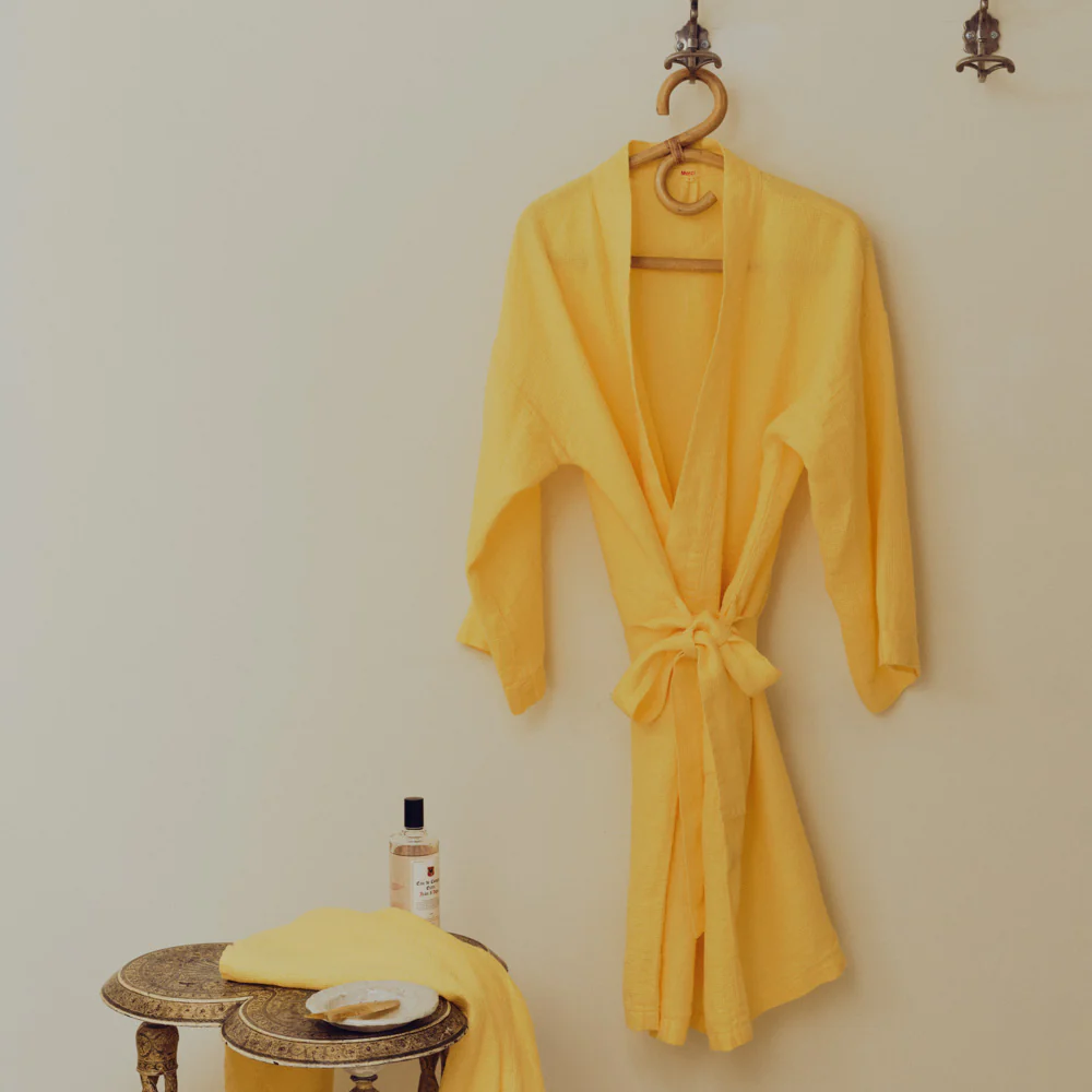 Peignoir en lin - Jaune Citronnade - Image 6