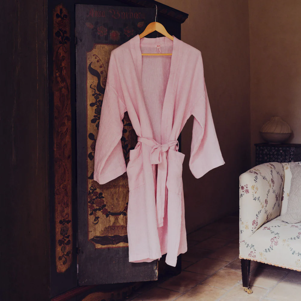 Peignoir en lin - Rose Granité - Image 7