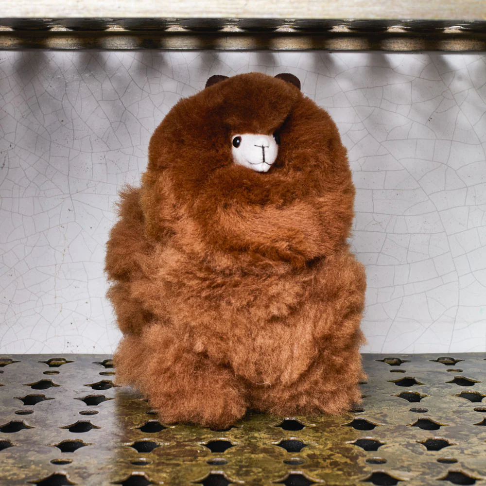 Peluche Lama en alpaga - Noisette - Image 2