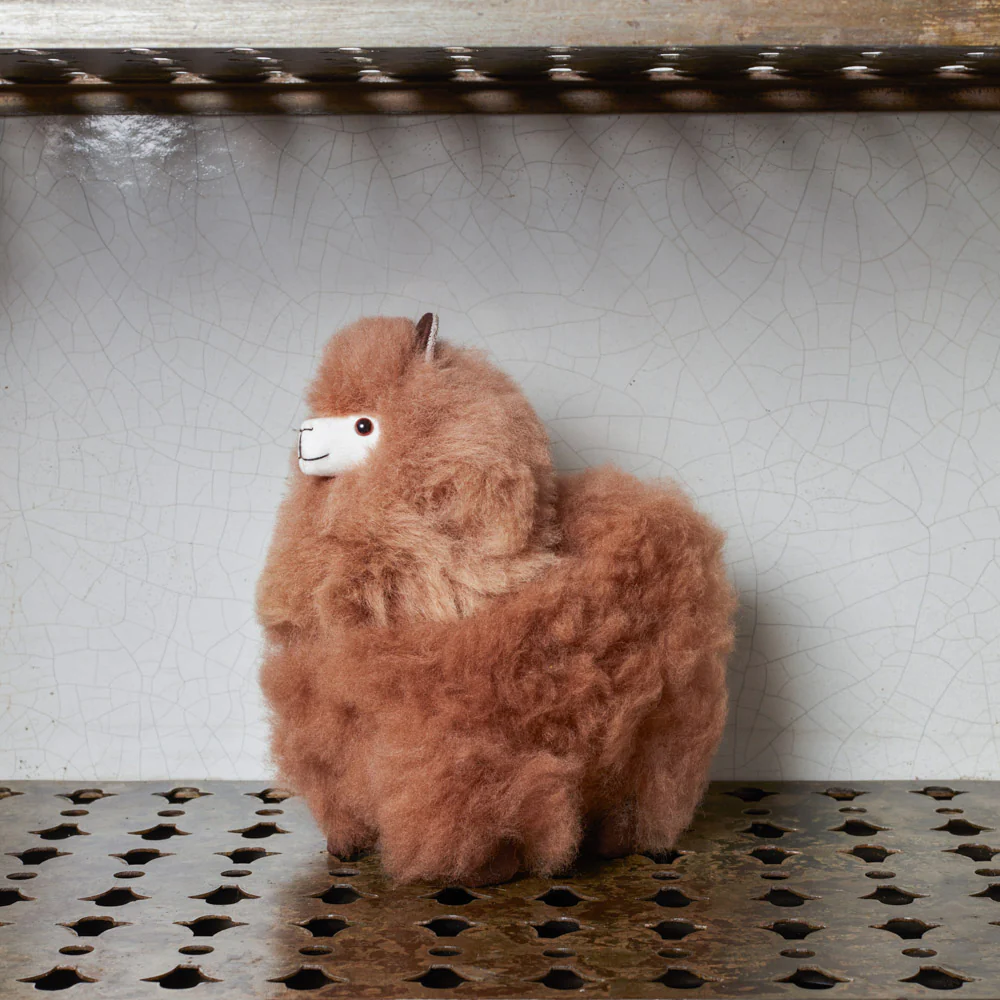 Peluche Lama en alpaga - Noisette - Image 3