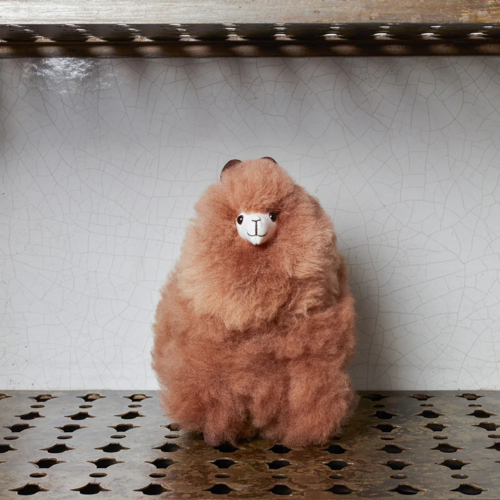Peluche Lama en alpaga - Noisette - Image 4