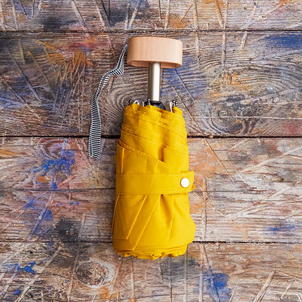 Petit parapluie bois - Jaune - Image 3