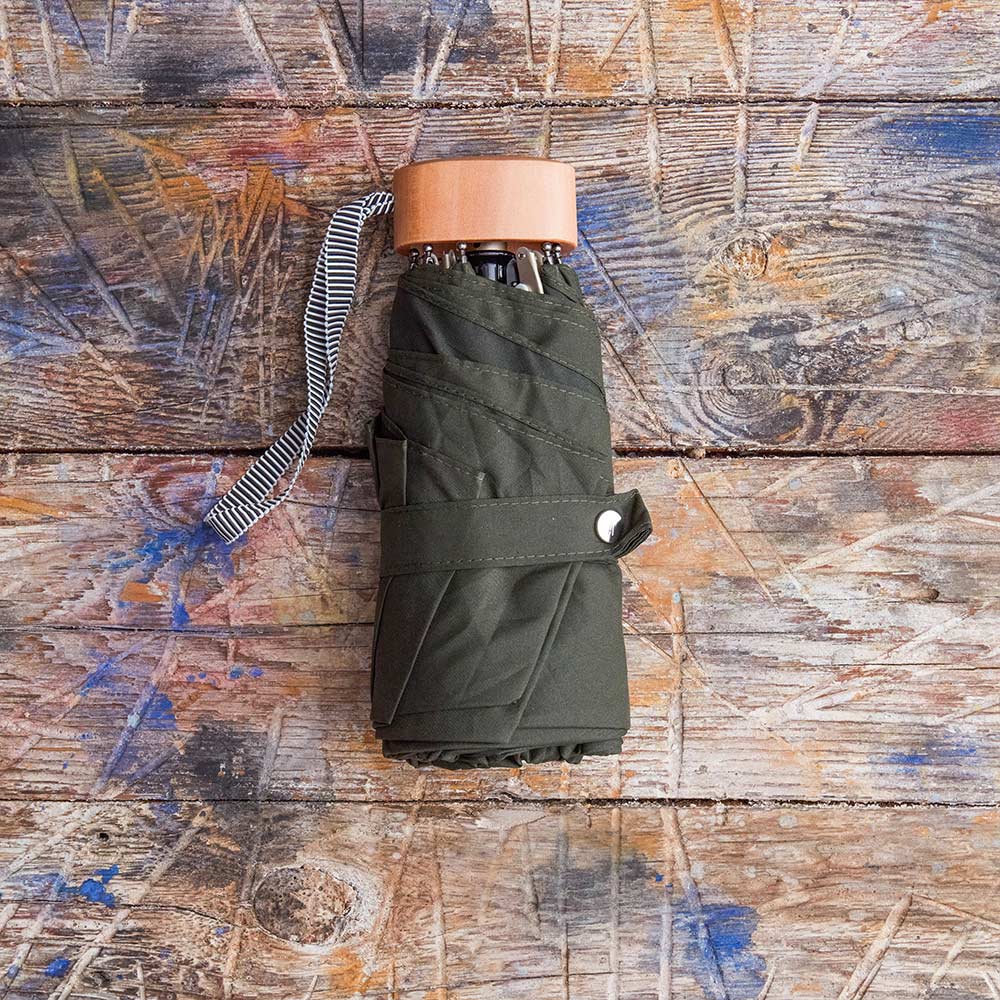 Petit parapluie bois - Kaki - Image 2